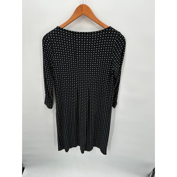 J. Jill Black Long Sleeve Crewneck Stretch Jersey Pleat Dress // XS - Picture 9 of 10